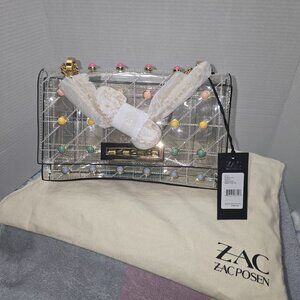ZAC Zac Posen Earthette Pearl Lady Clear Convertible Shoulder Bag